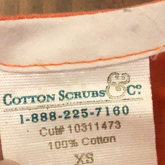 Orange cotton scrub set top and pants - Picture 2 of 2